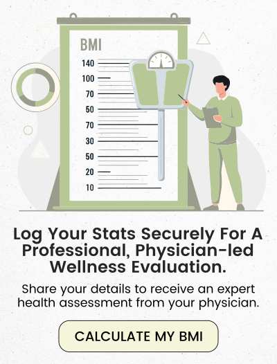 Log Your Stats Securely For a Professional, Physician-Led Wellness Evaluation.